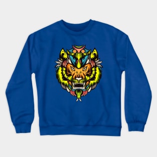 Tiger Colorful Head Illustration Crewneck Sweatshirt